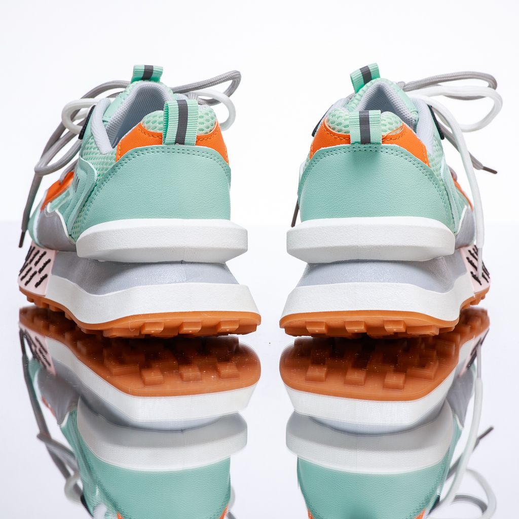 Дамски спортни обувки Jason Зелено/Оранжеви #13411