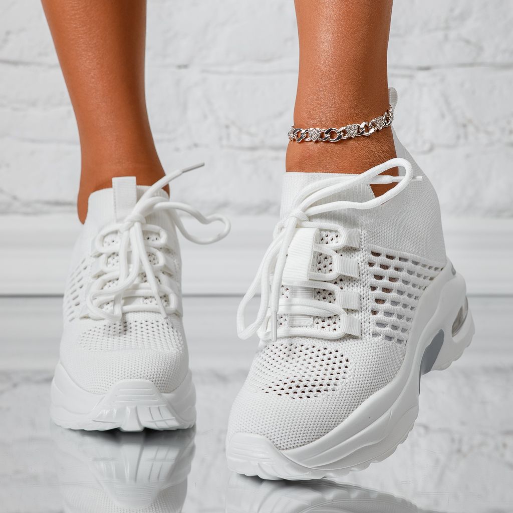 Дамски спортни обувки с платформа Jasmine Бяло #13933