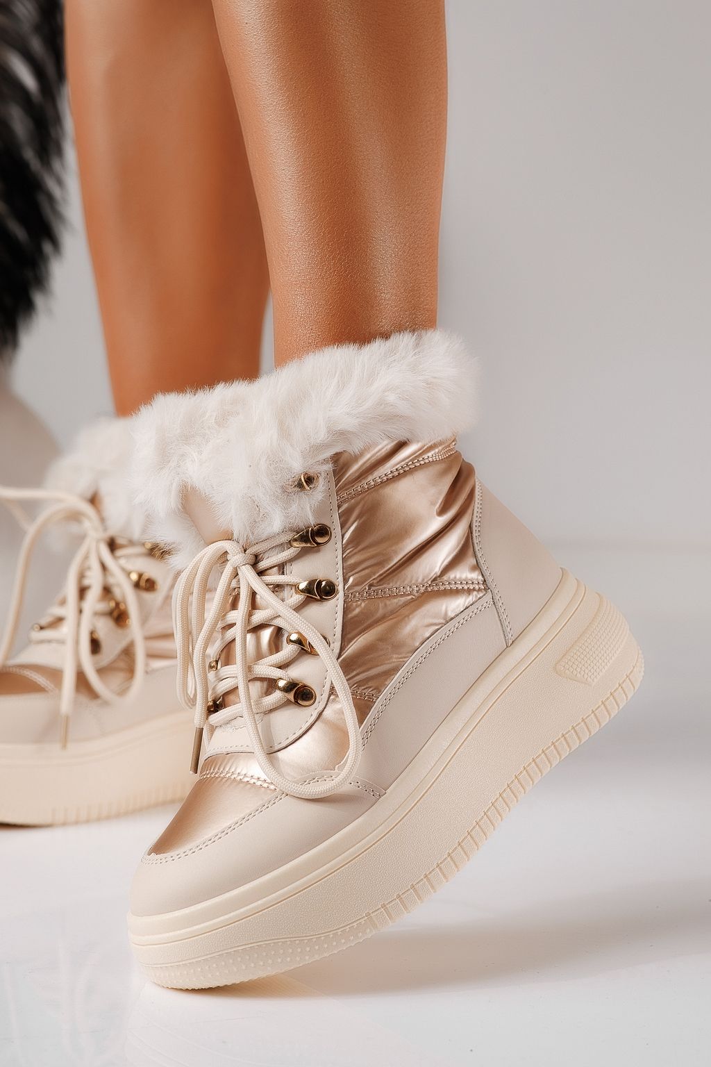 Дамски Боти Ivory Розови/Златисти #17244