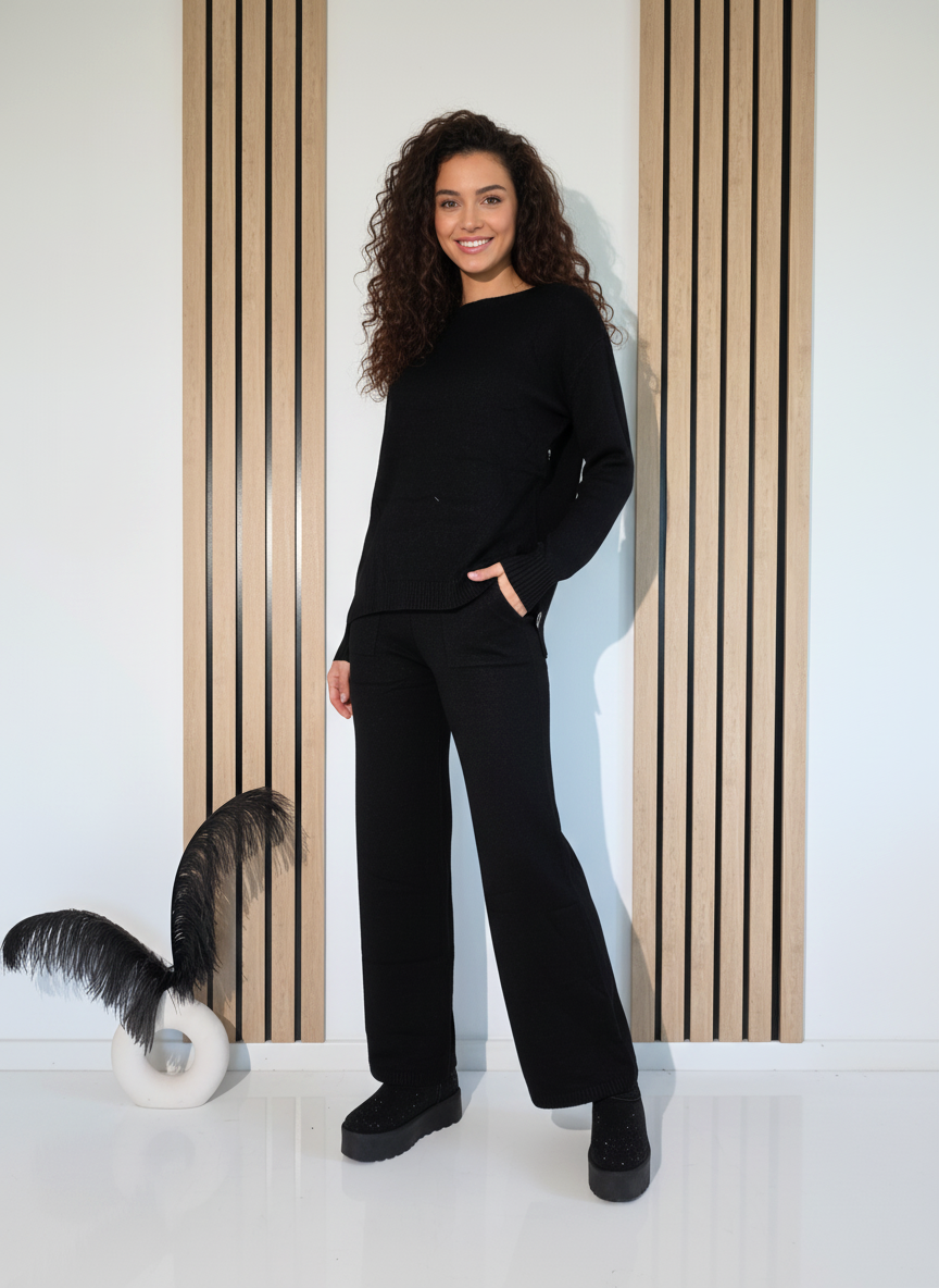 Дамски Комплект черен Page 2 части трико #A1256