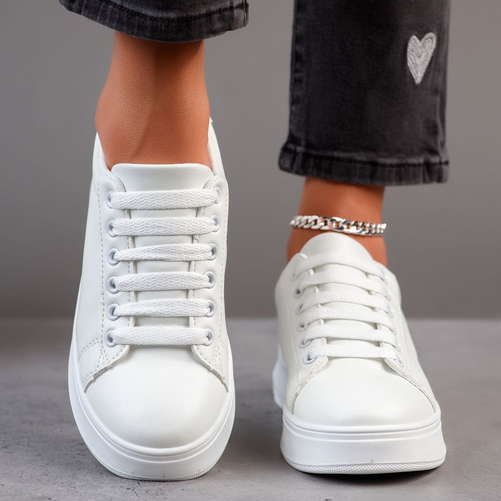 Дамски спортни обувки Afrodita Бяло/Сребро #12039