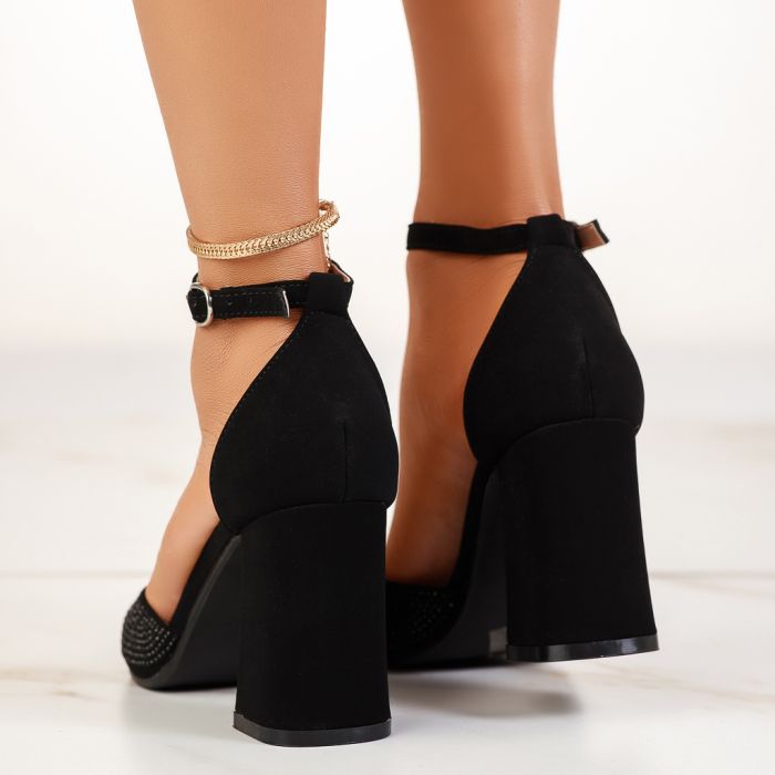 Дамски обувки с ток Anabel черен #13470