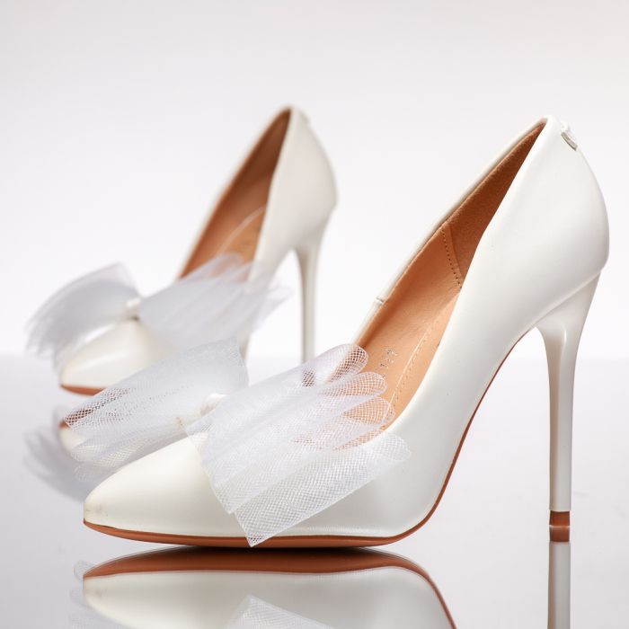 Дамски обувки с ток Bella Бяло #13497