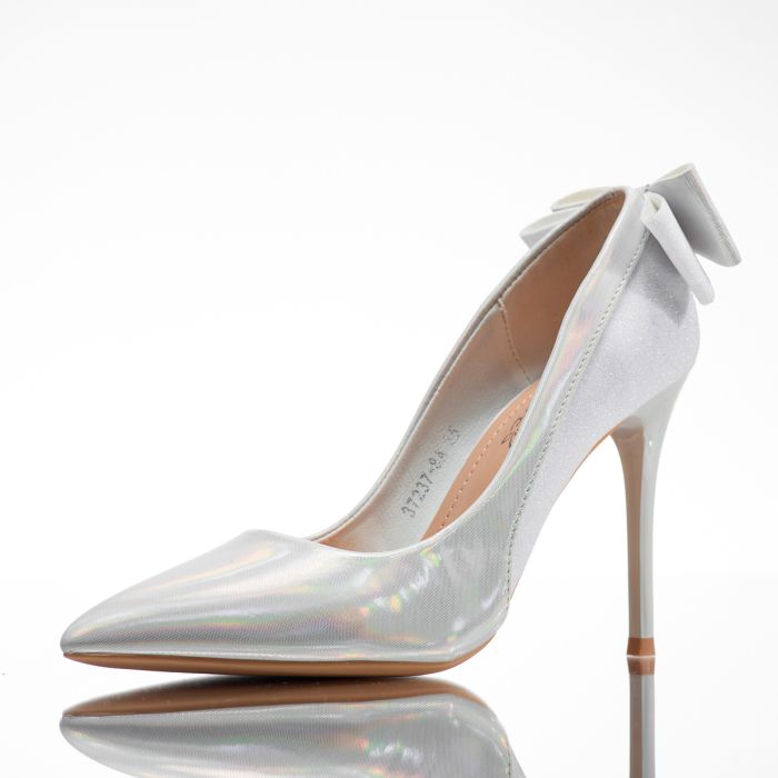 Pantofi Dama cu Toc  Oxford2 Argintii #14114