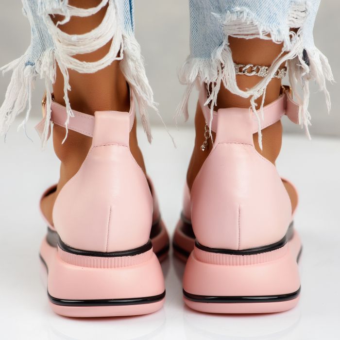 Дамски сандали на платформа Jamie розово #14576