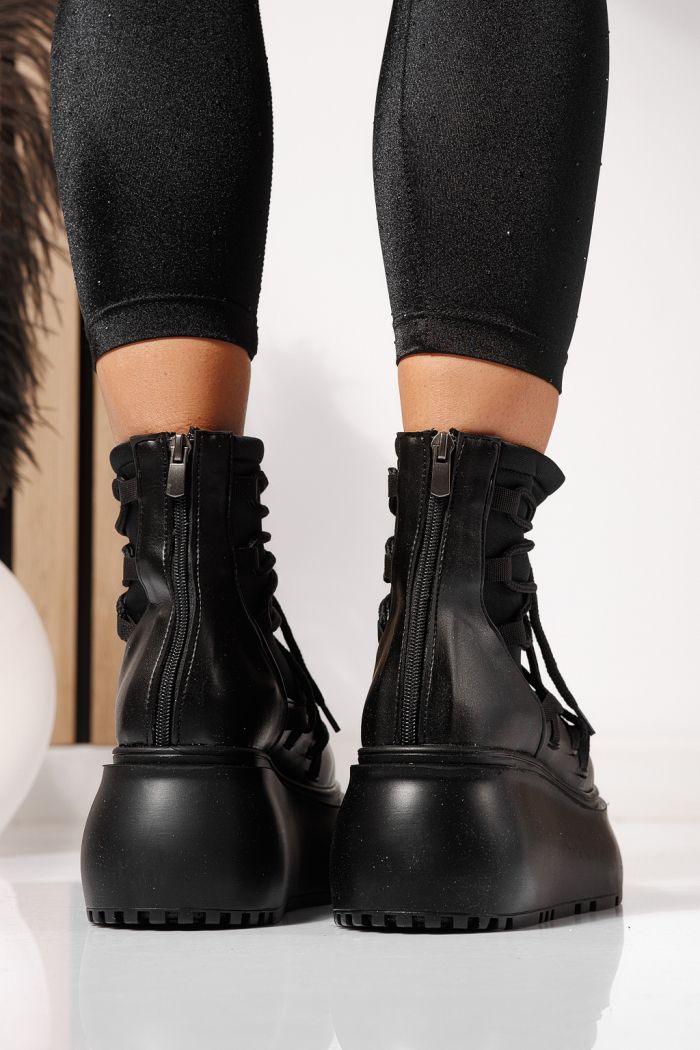 Дамски боти подплатени черни от еко кожа Inсивиd #23164