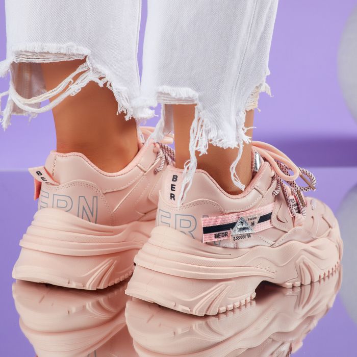Дамски спортни обувки Lily Розово #7273M