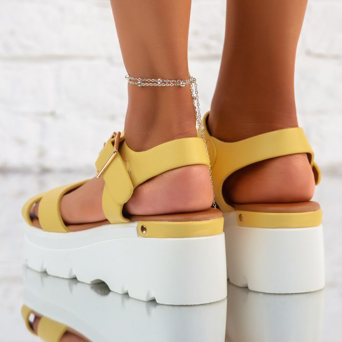 Дамски сандали с платформата Zendaya жълто #10293