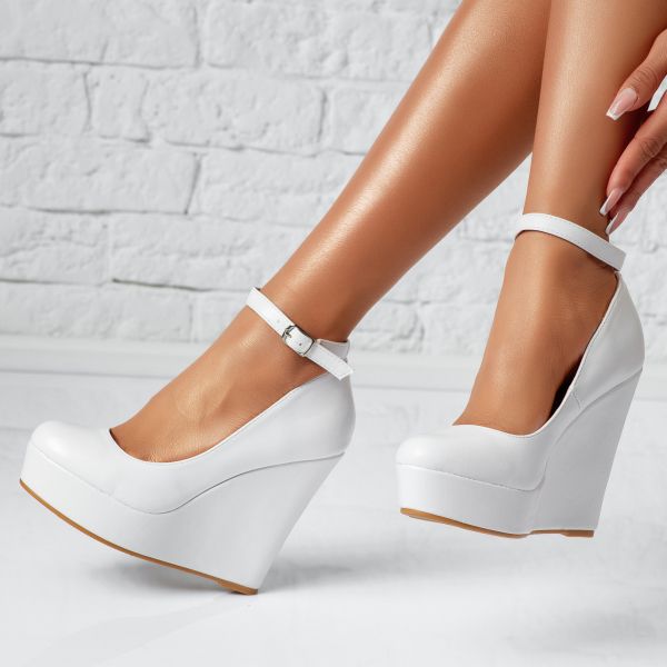 Дамски обувки на платформа Ranya Бяло #13957
