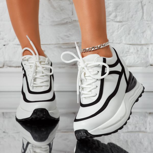 Дамски спортни обувки с платформа Dimitra Бяло #14605
