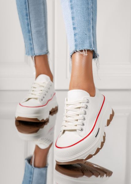 Дамски маратонки бели от текстилен материал Calioppe #18031