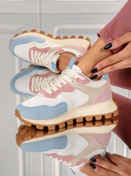 Дамски маратонки сини от еко кожа Emira #18217