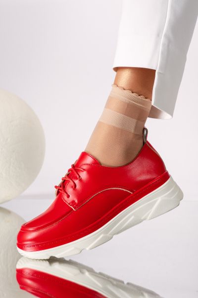 Всекидневни дамски обувки червени от еко кожа Iris #18268