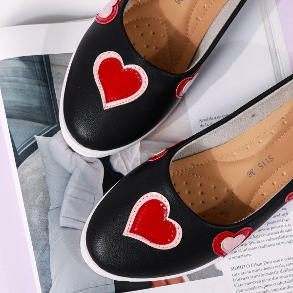 Дамски балерини черни от еко кожа Claire #18693