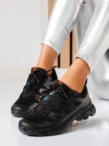 Дамски маратонки черни от текстилен материал Ruth #19337