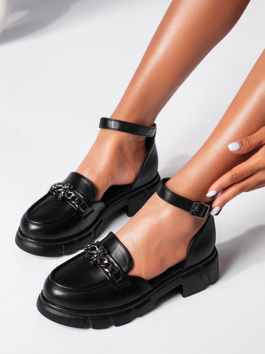 Всекидневни дамски обувки черни от еко кожа Hristina #20043