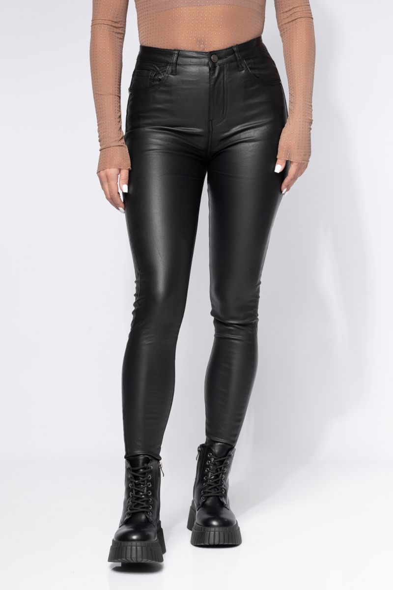 Дамски восъчен ватиран панталон Leila2 Черни #A614