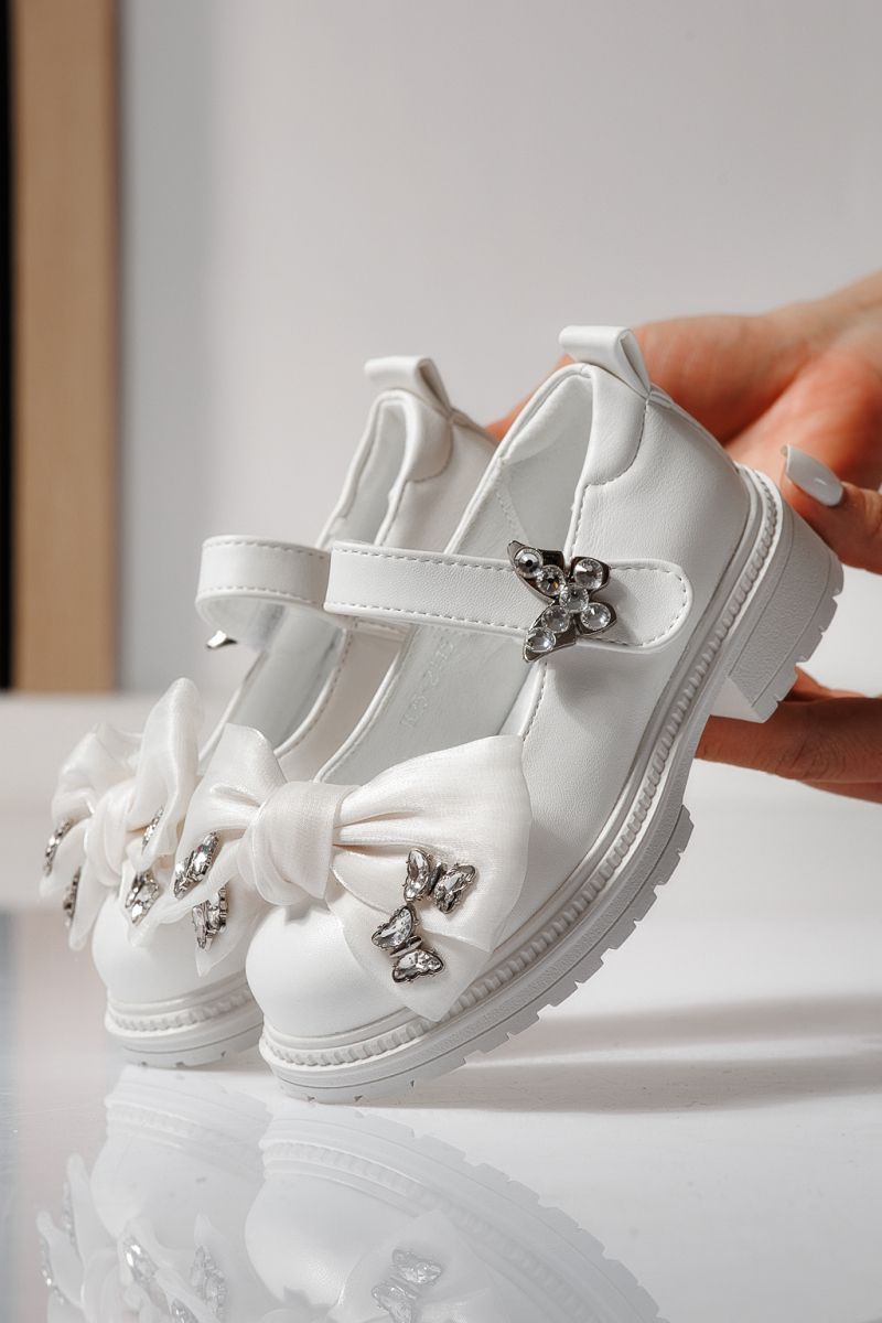 Обувки за момичета бели от еко кожа Mabel2 #21482