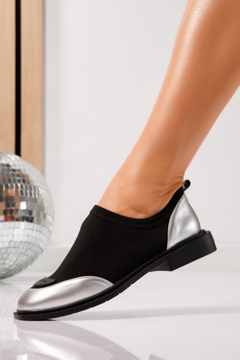 Всекидневни дамски обувки сребристи от еко кожа Nazli #21821