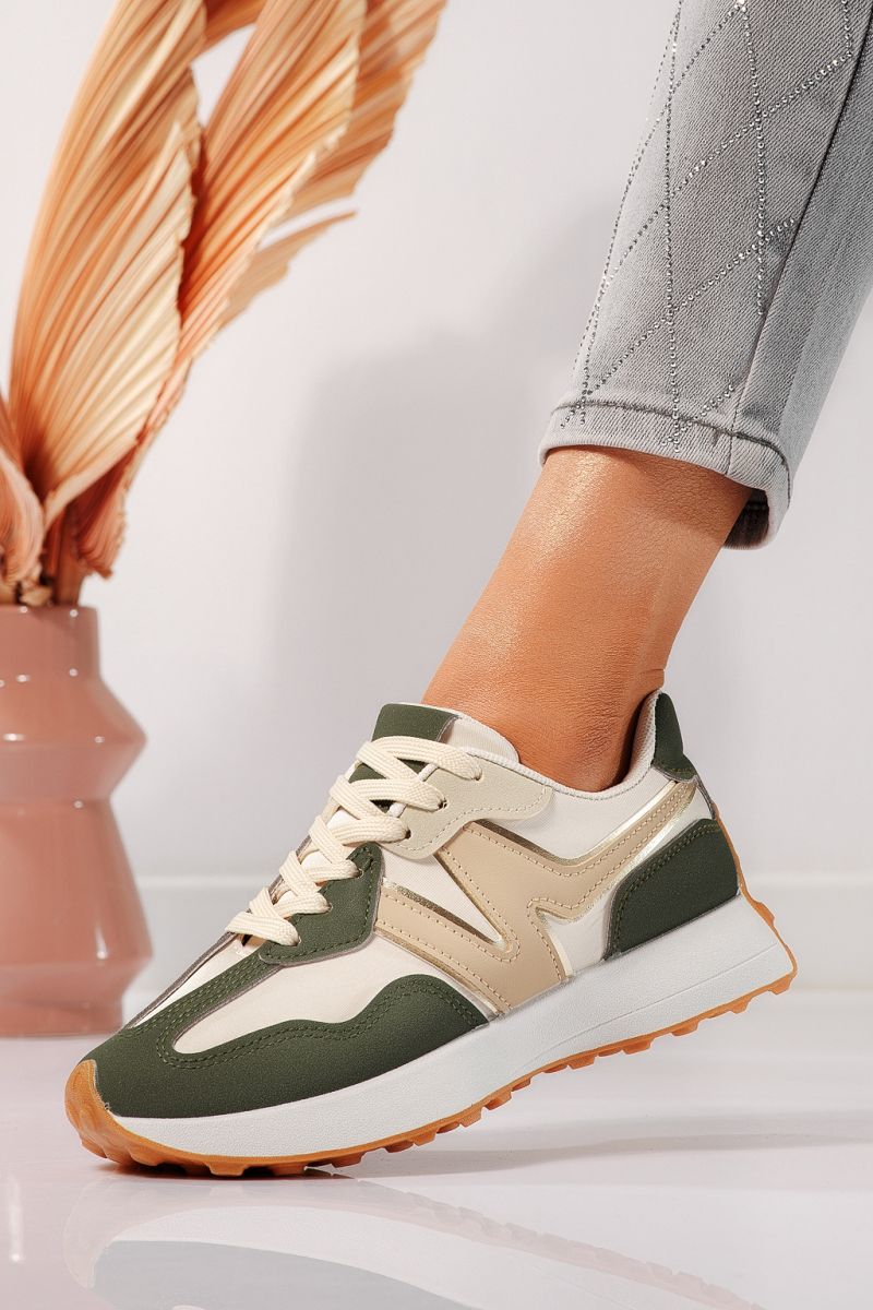 Дамски маратонки зелени от еко кожа Clare #21854