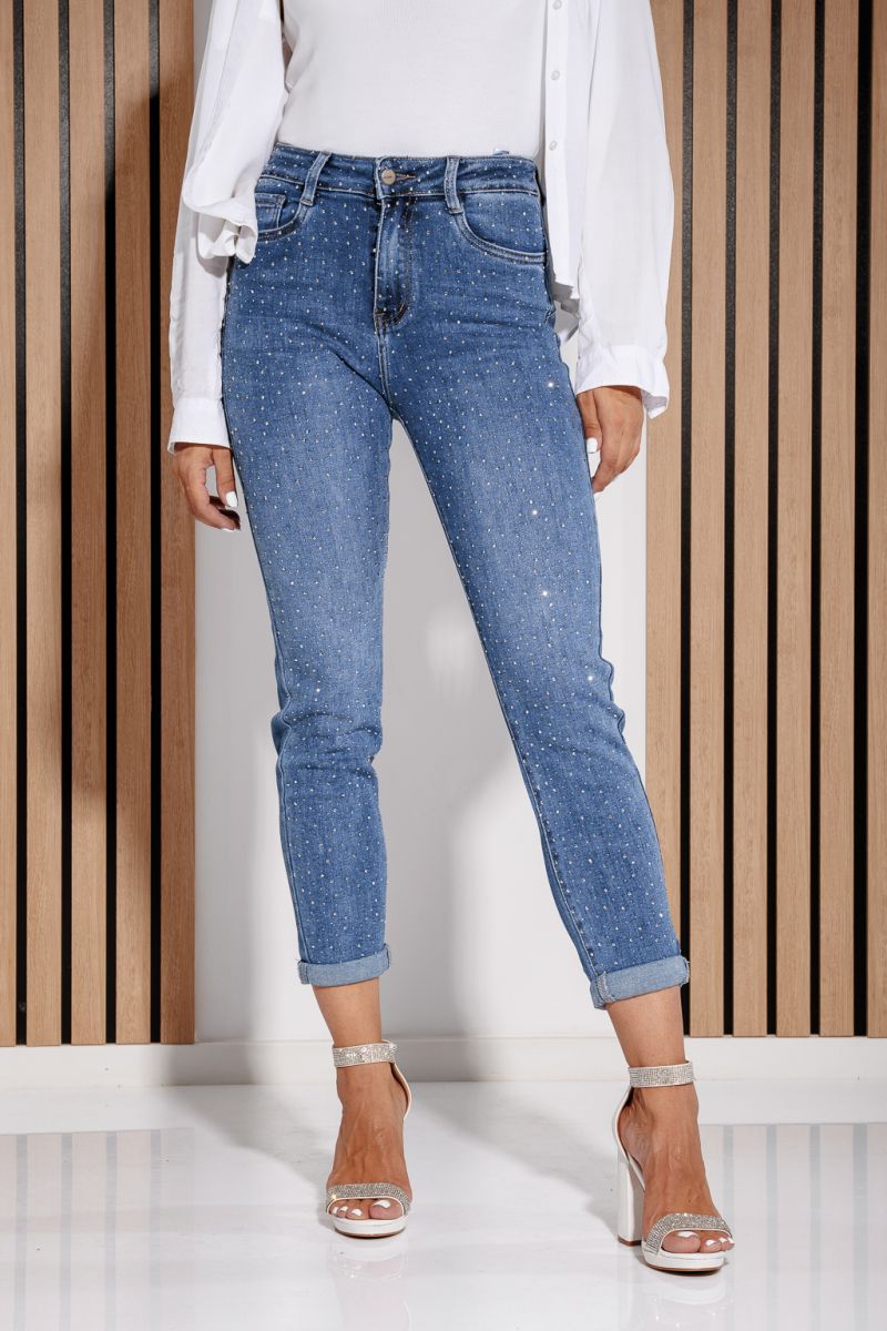 Дамски тесни дънки с пушъп дизайн Victoria Blue #A1184