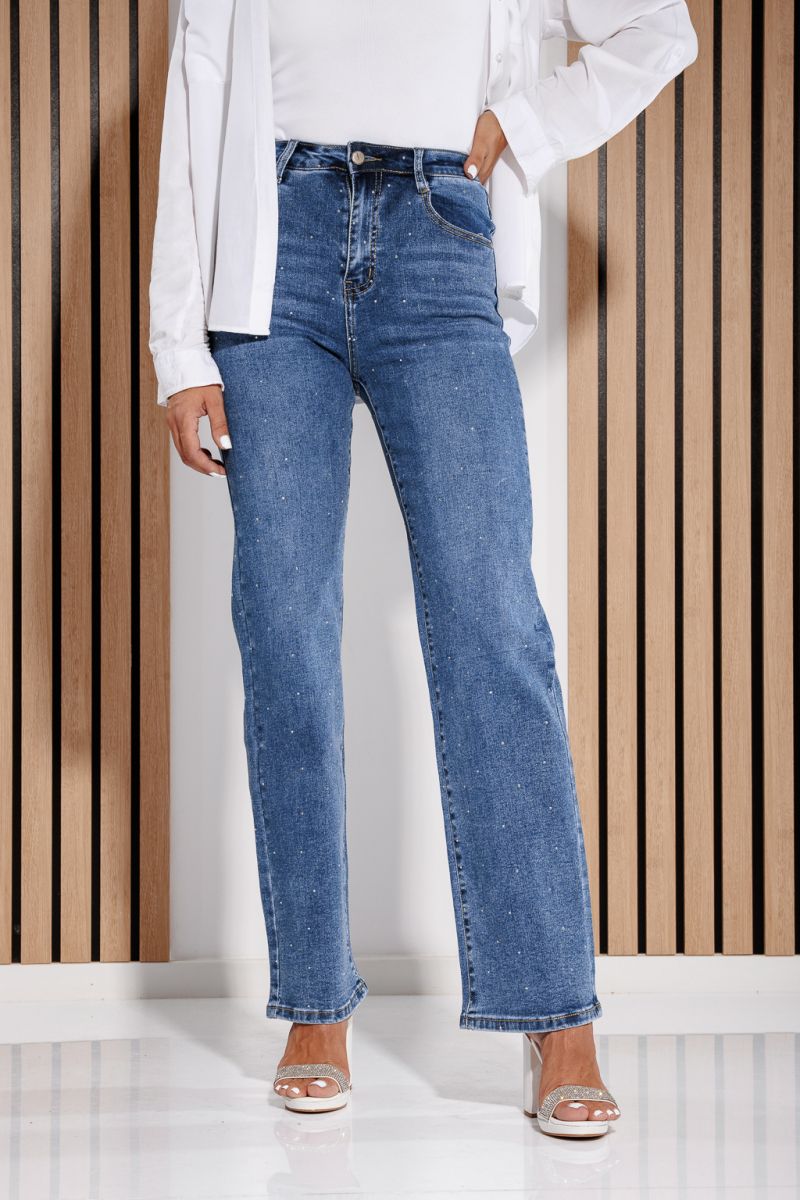 Дамски дънки Freya с широки крачоли, сини #A1181