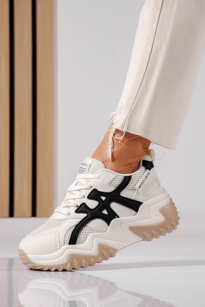 Дамски маратонки бежови от еко кожа Aurora #22501