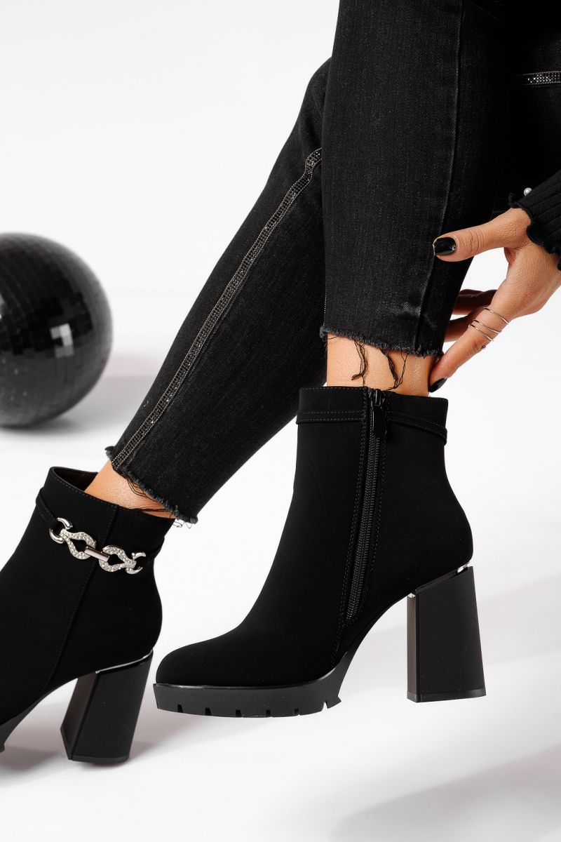 Дамски боти ватирани черни от еко кожа Alice #22643