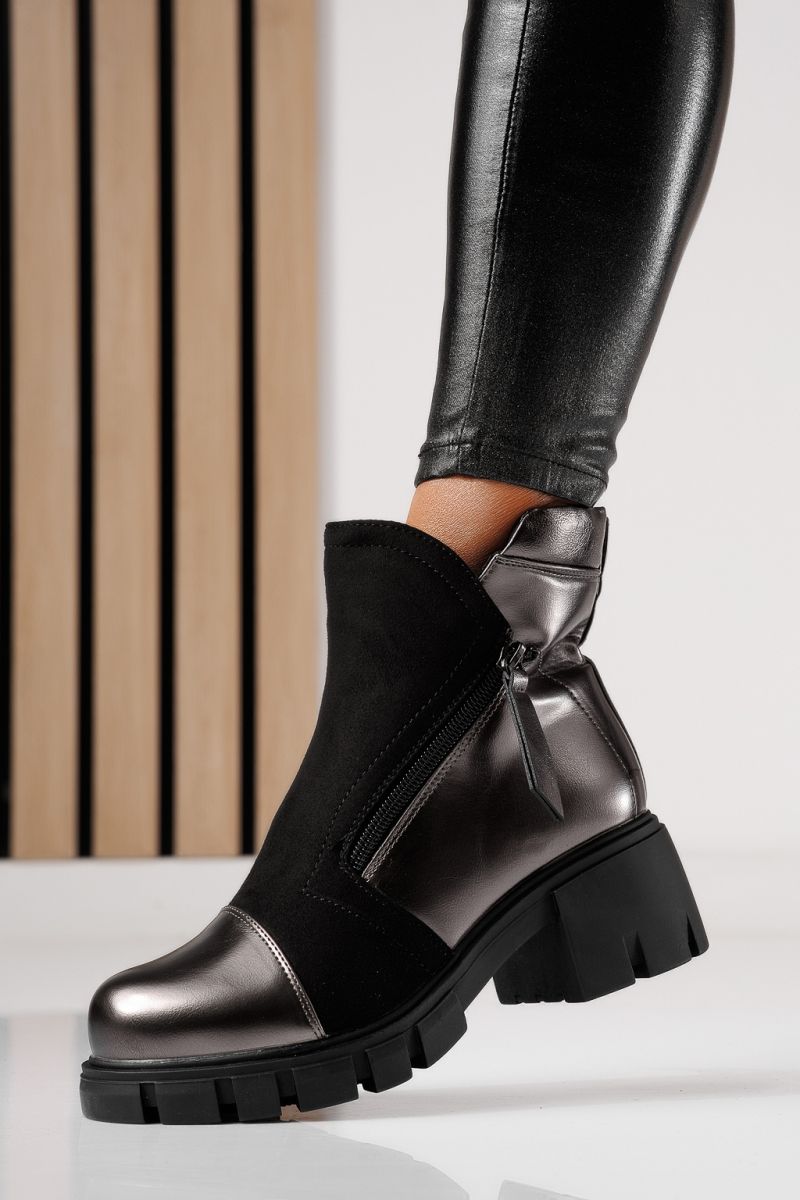 Сиви дамски ботуши Damien #12987