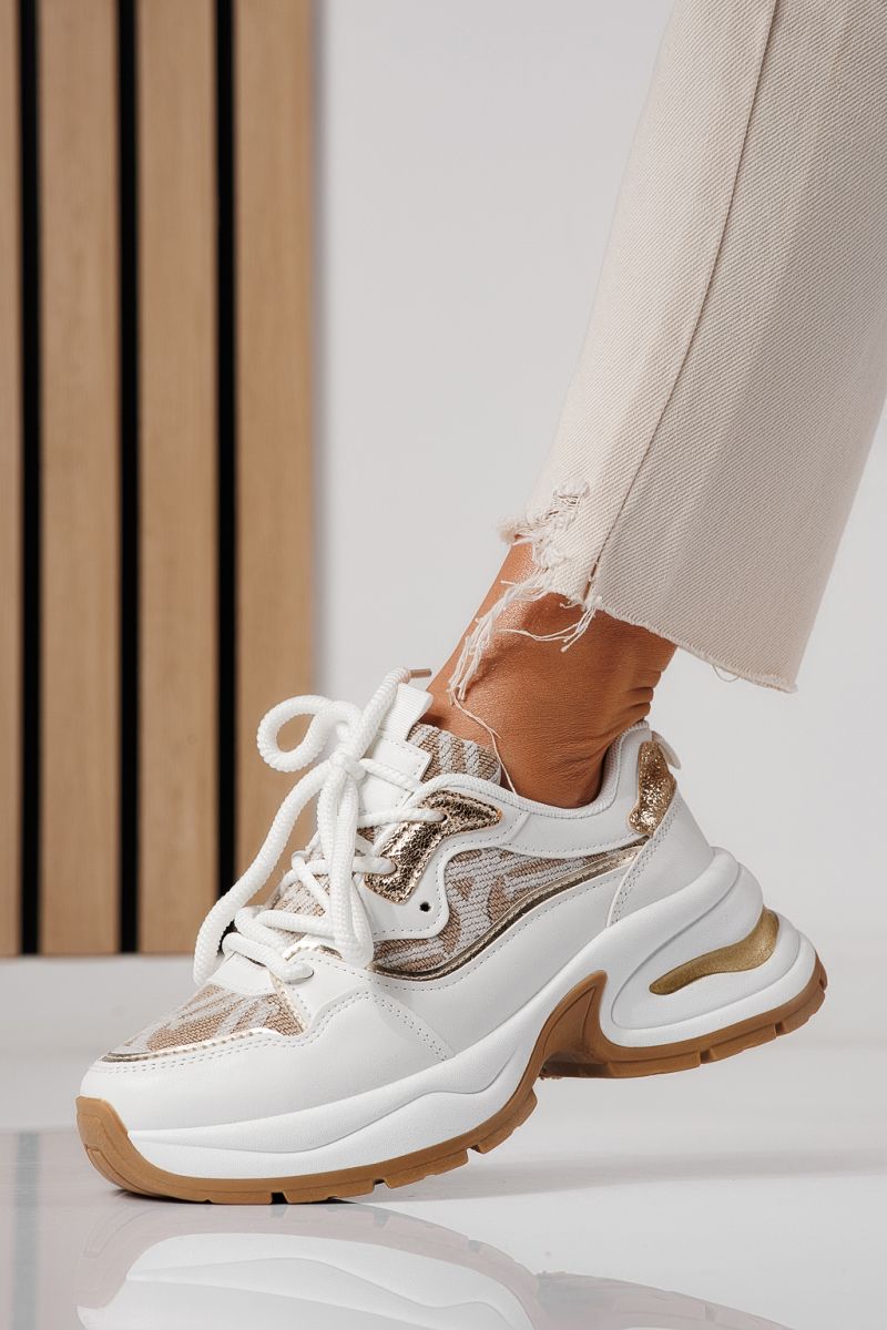 Дамски маратонки бели от еко кожа Karla #24138