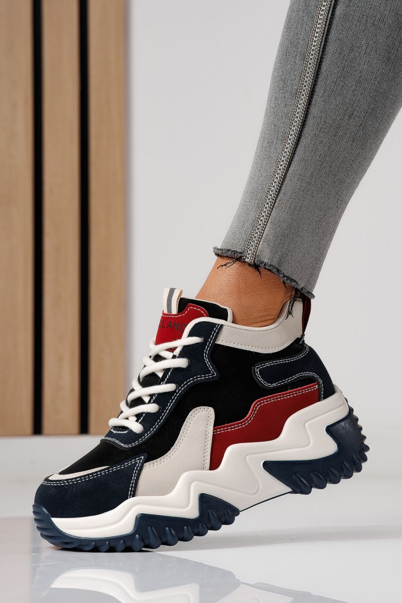 Дамски сини маратонки от екокожа Maya #24158