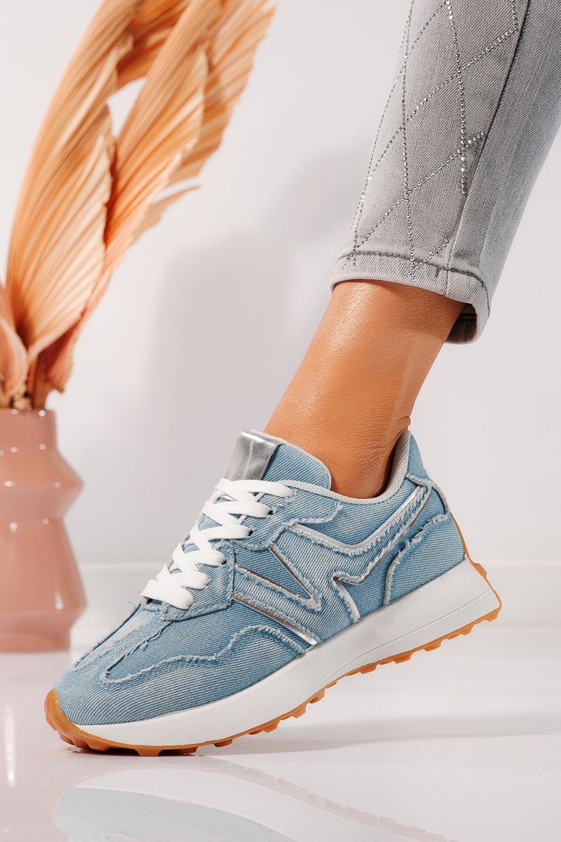 Дамски маратонки сини от еко кожа Clare #24295