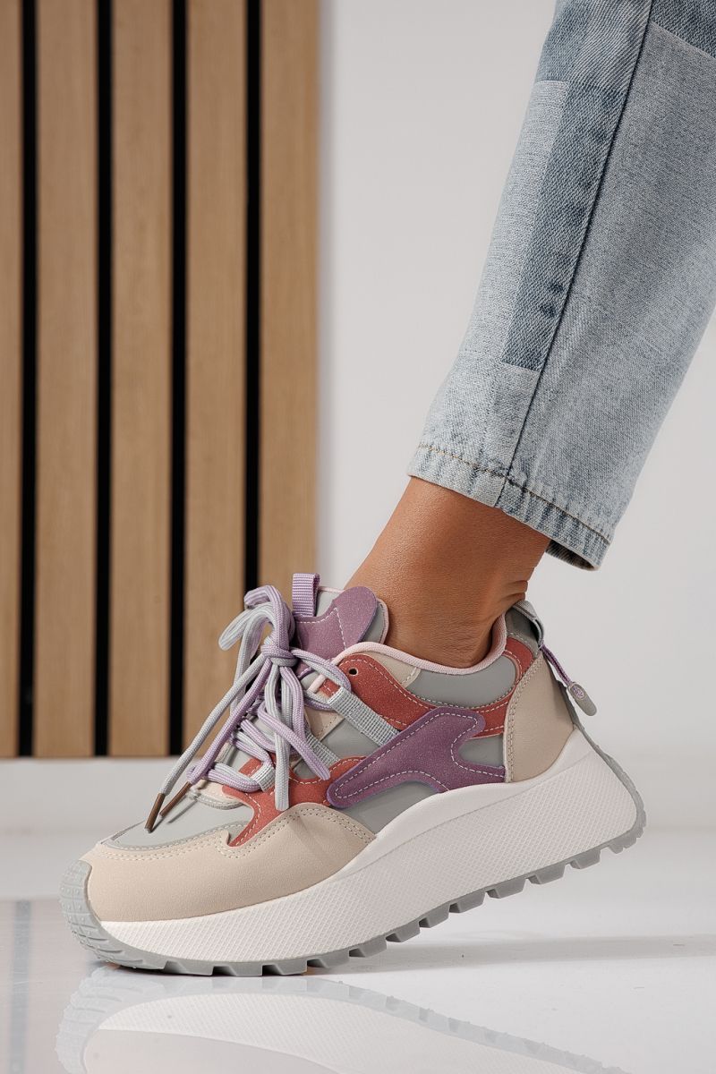 Дамски маратонки лилави от еко кожа Missy #24239