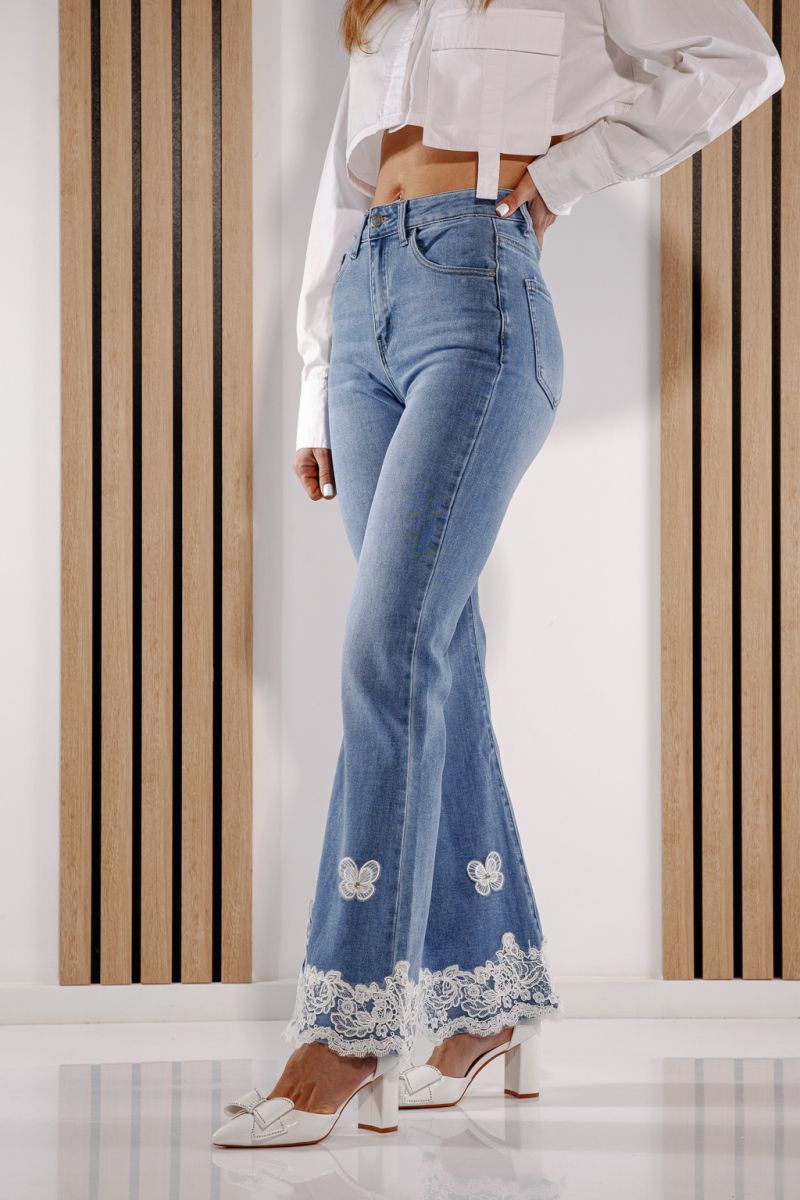 Разкроени дамски дънки Ayane Сини #A1375