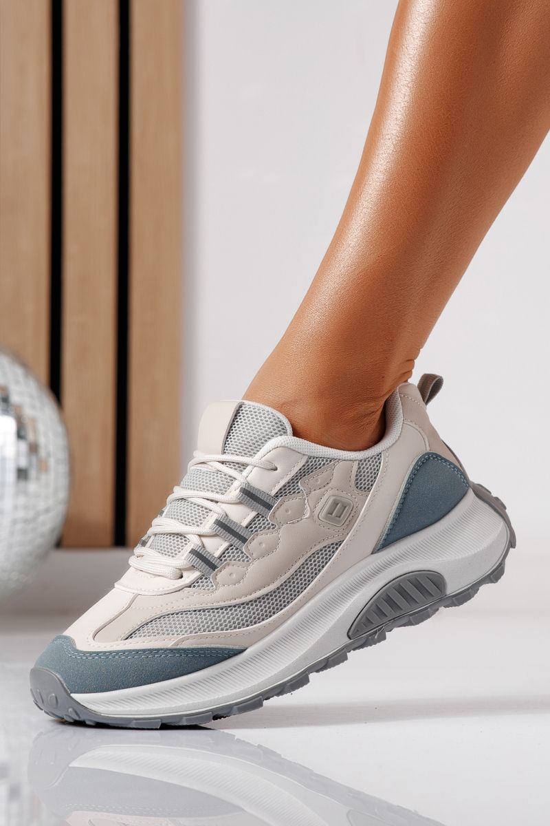 Дамски маратонки сиви от текстилен материал Agatha #24413