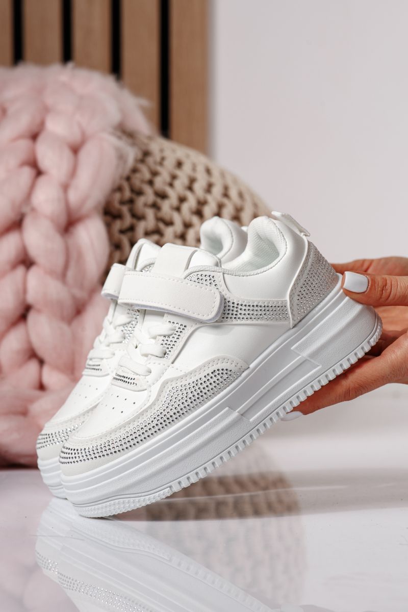 Бели детски маратонки от екокожа Aris #24398