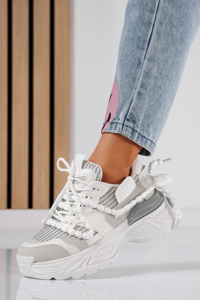 Дамски маратонки бели от еко кожа Evi #24551