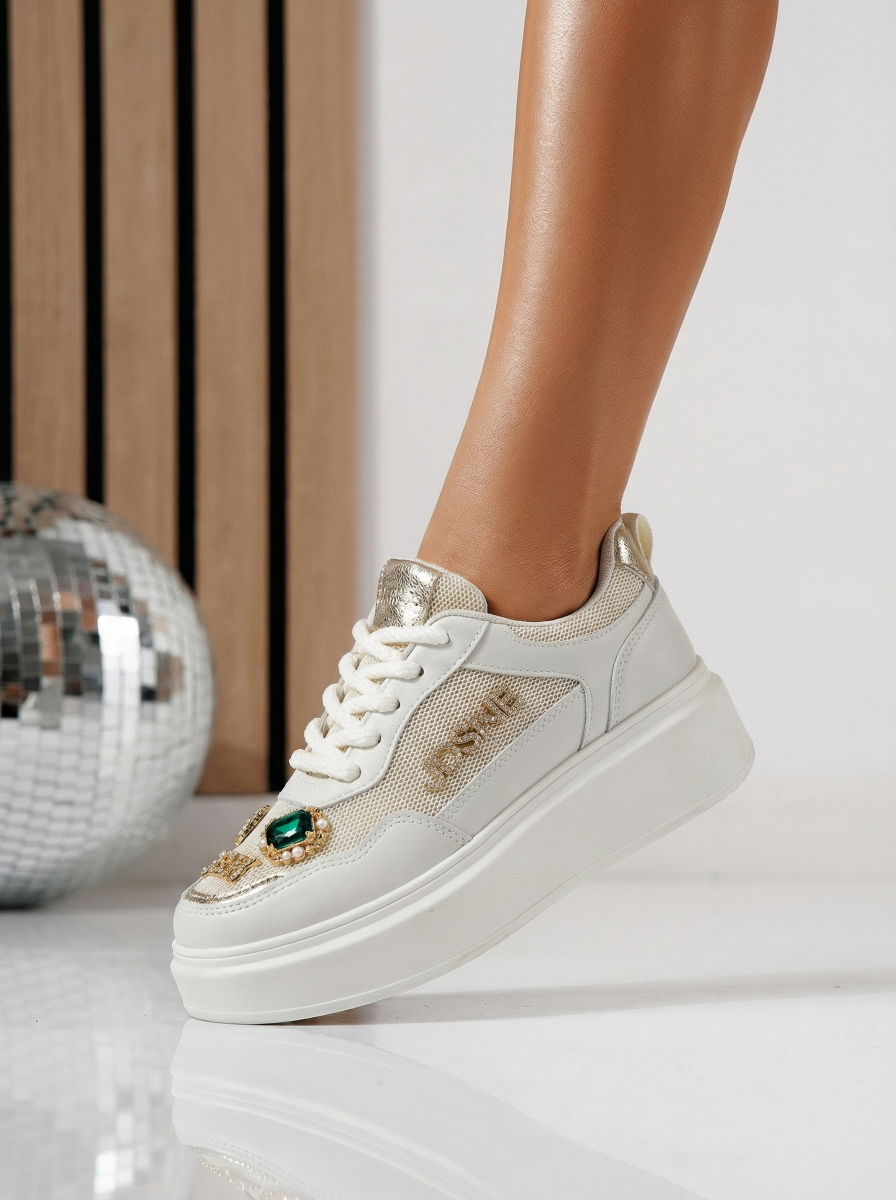 Дамски бежови маратонки от екокожа Margot #24520