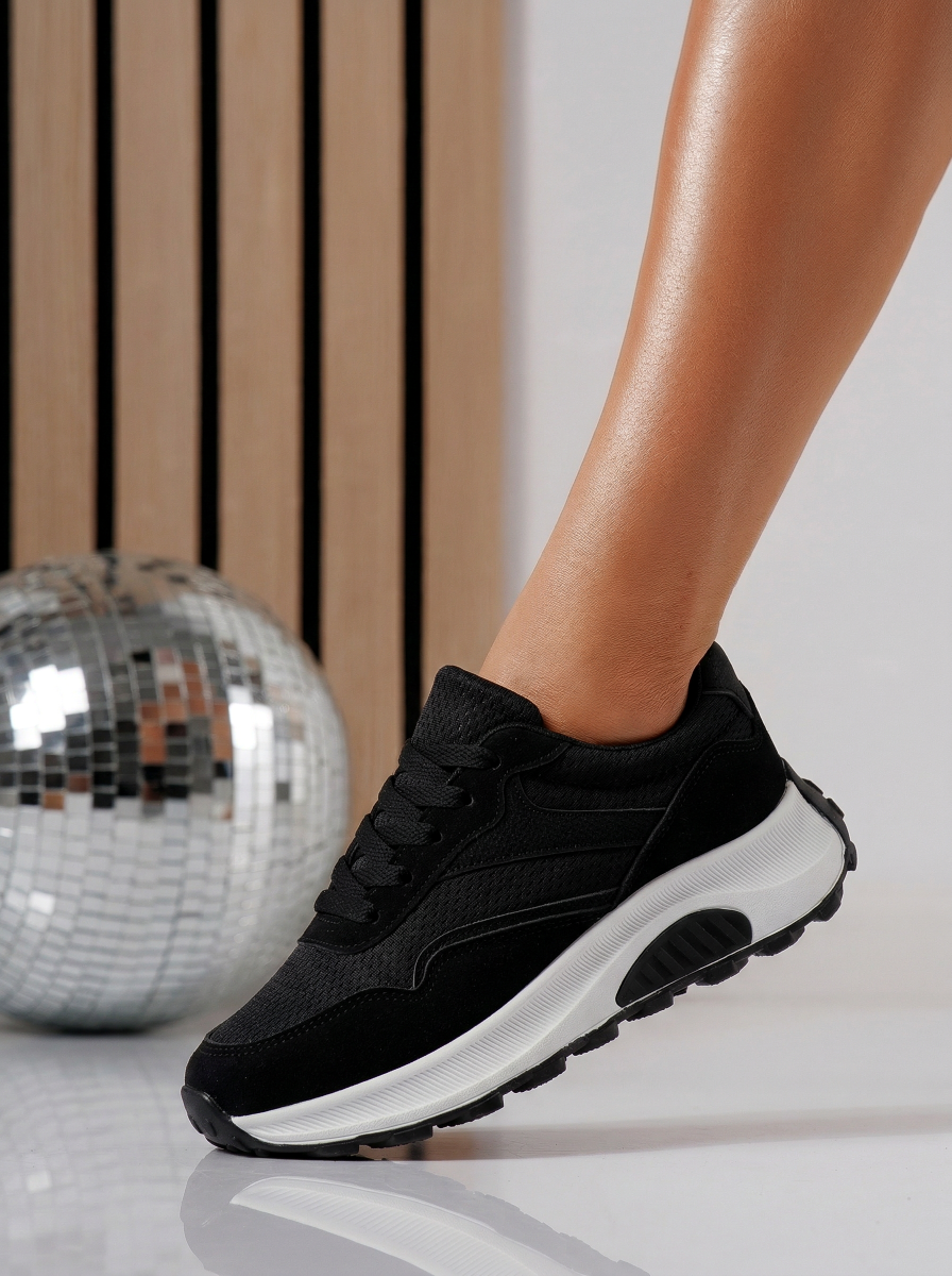 Дамски маратонки черни от текстилен материал Agatha3 #24581