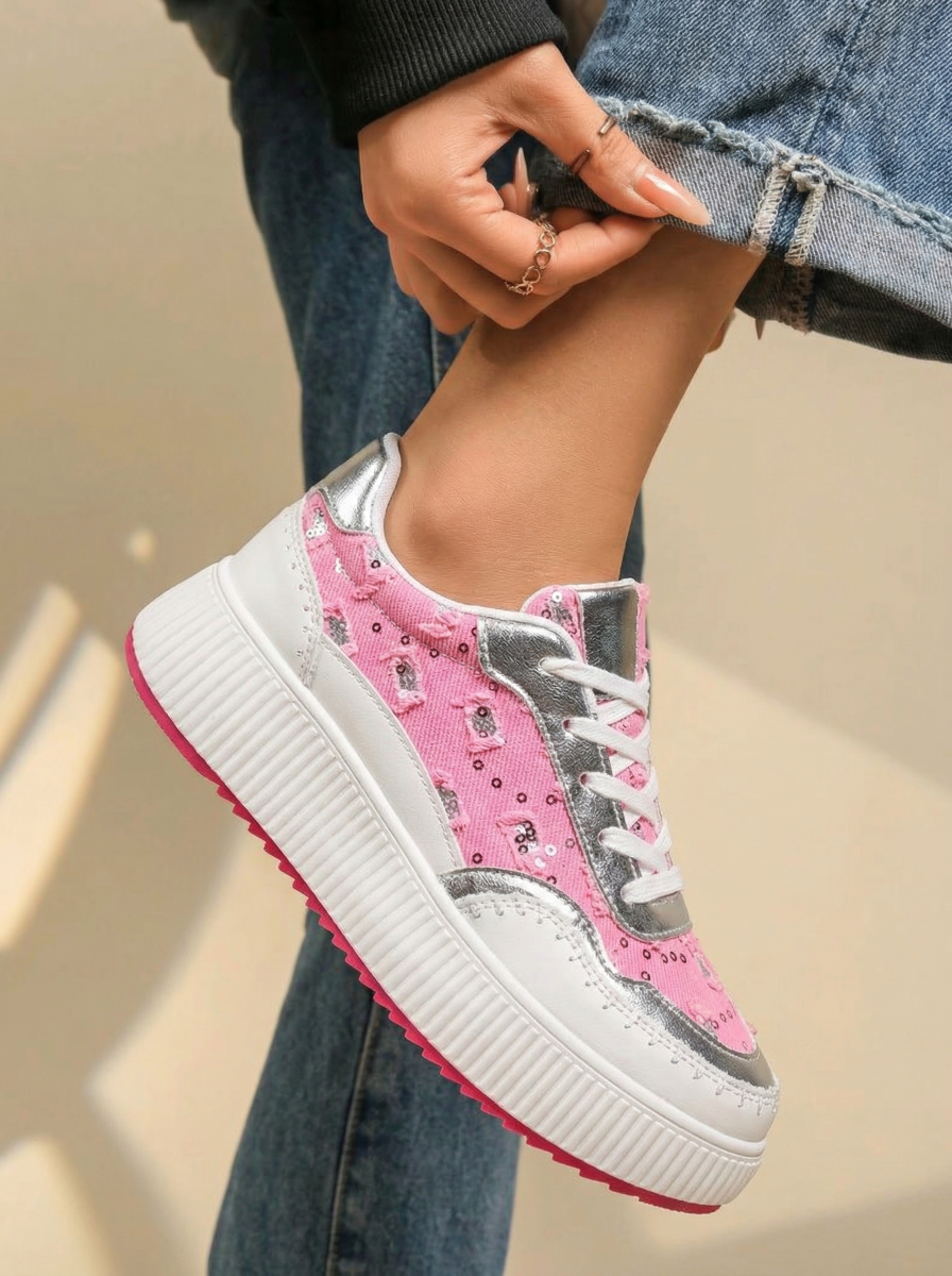 Дамски маратонки червени от еко кожа Mara #18123