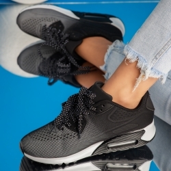 Дамски спортни обувки Lora бял/черен #3754M