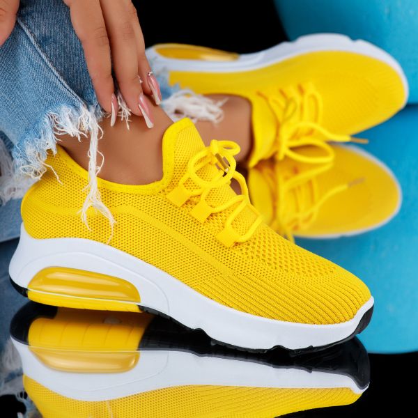 Дамски спортни обувки AlleСивоa Жълто #6863M