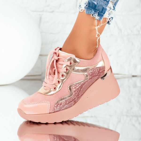Дамски спортни обувки Anica Розово #7518M