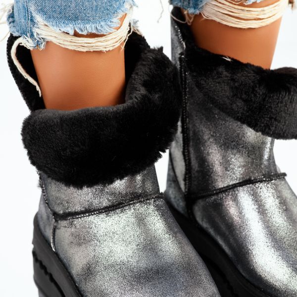 Дамски къси ботуши Adelyn Сребро  #8655M