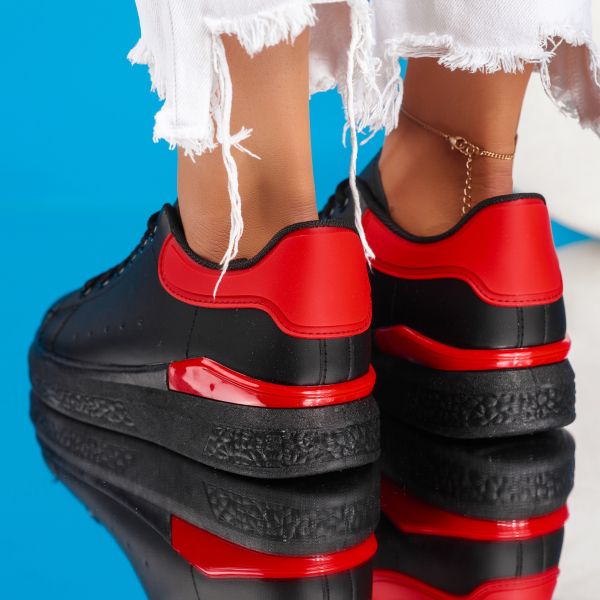 Дамски спортни обувки Sarah  Червен/черен #9251