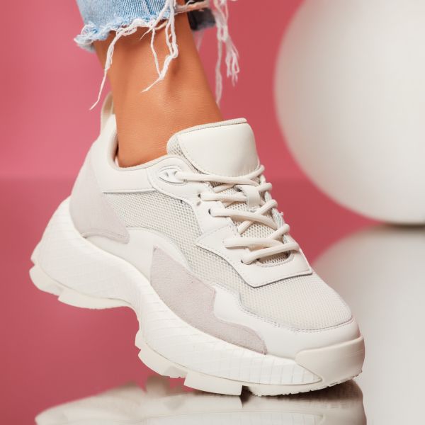 Спортни обувки от естествена кожа Eleanor бежово #9401
