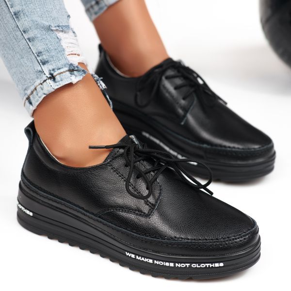 Спортни обувки от естествена кожа Freya черен #9482