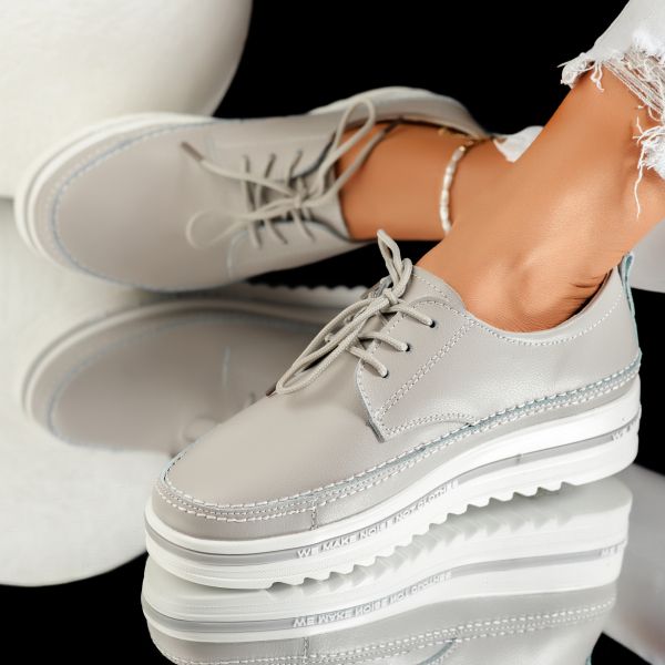 Спортни обувки от естествена кожа Freya Сив #9483