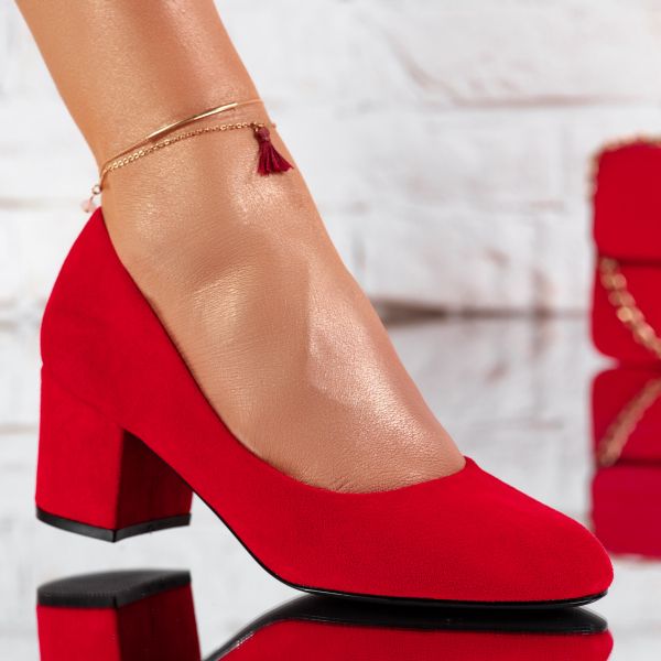 Дамски обувки с токчета Emotion червен #9629