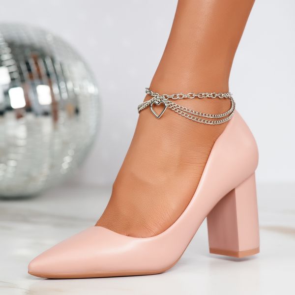 Дамски обувки с ток Alisa Розово #12356